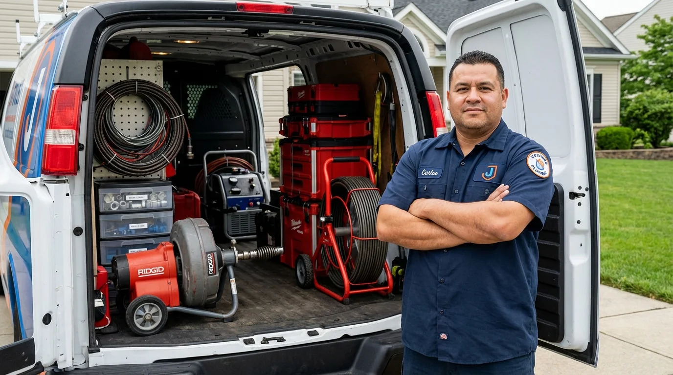 Professional drain cleaning equipment and Johns Plumbing LLC plumber in Elberton