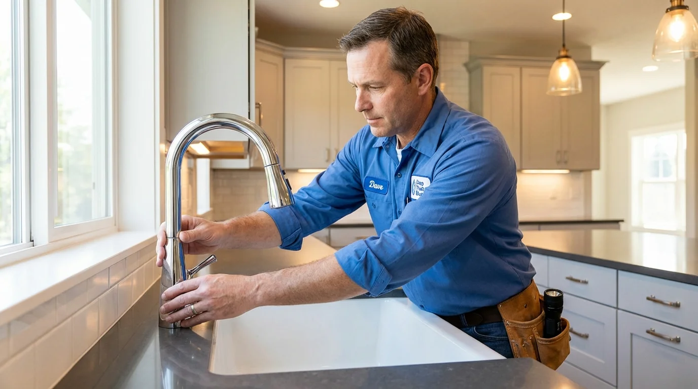 Kitchen faucet installation by Johns Plumbing LLC in Elberton