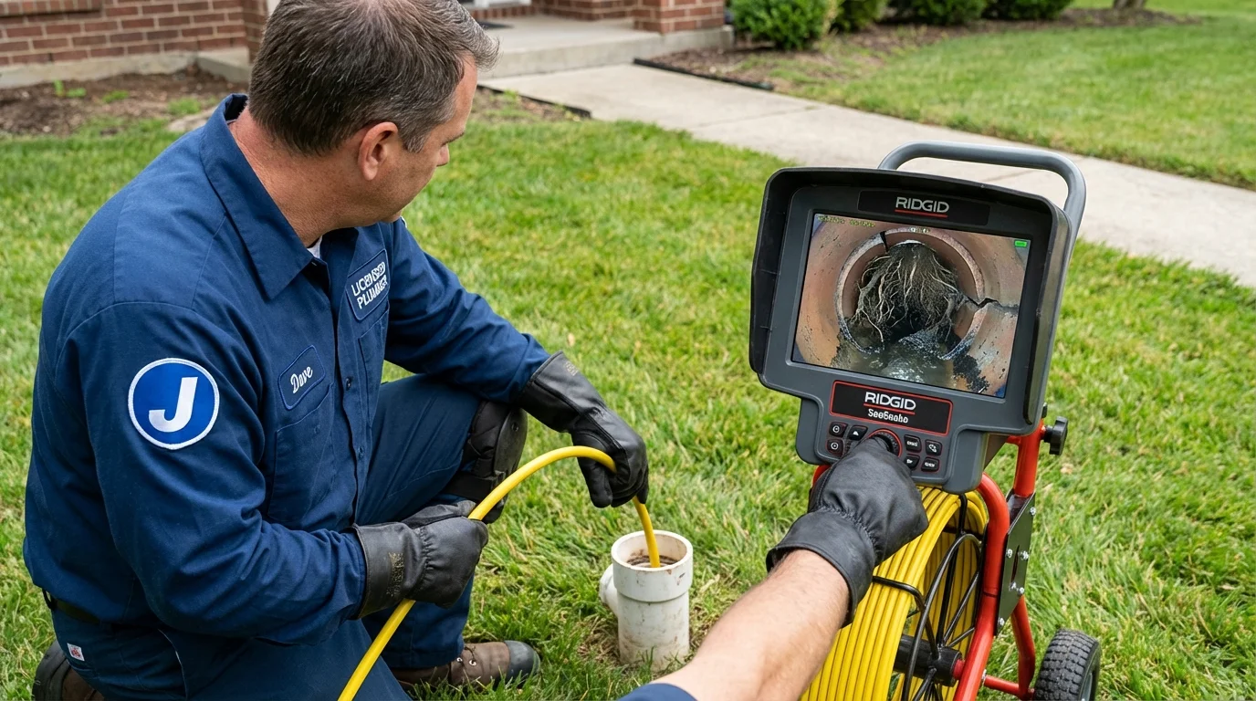 Sewer camera inspection being performed by Johns Plumbing LLC in Elberton