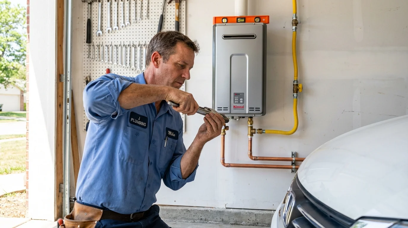Tankless water heater installation by a Johns Plumbing LLC plumber in Elberton